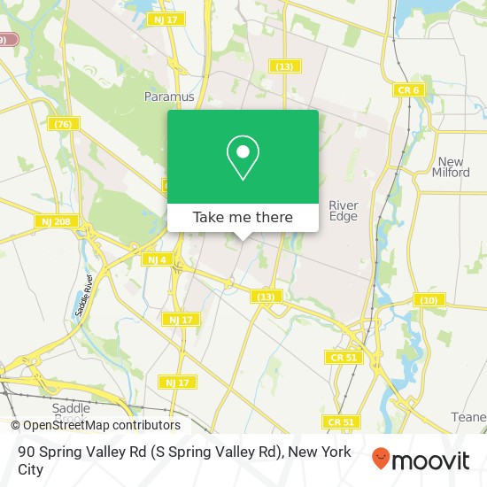 Mapa de 90 Spring Valley Rd (S Spring Valley Rd), Paramus, NJ 07652