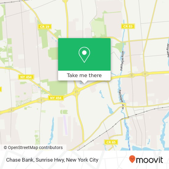 Chase Bank, Sunrise Hwy map