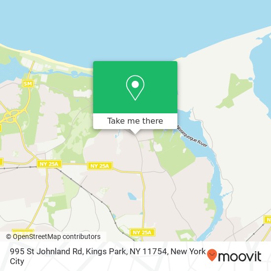 Mapa de 995 St Johnland Rd, Kings Park, NY 11754