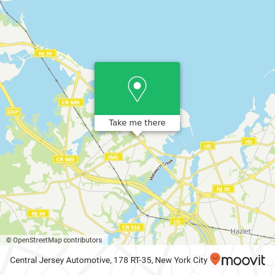 Central Jersey Automotive, 178 RT-35 map