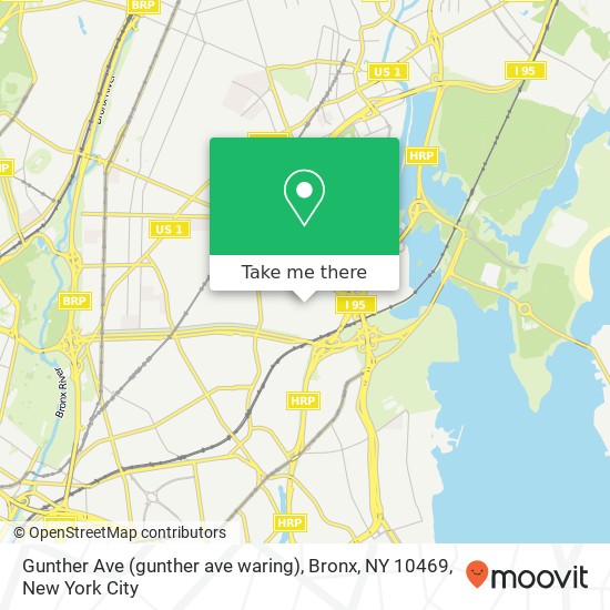 Mapa de Gunther Ave (gunther ave waring), Bronx, NY 10469