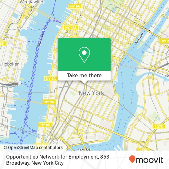 Mapa de Opportunities Network for Employment, 853 Broadway