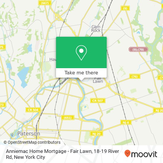 Anniemac Home Mortgage - Fair Lawn, 18-19 River Rd map