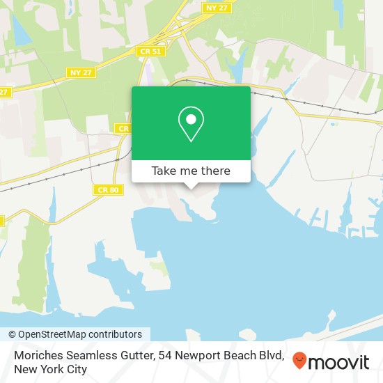 Moriches Seamless Gutter, 54 Newport Beach Blvd map