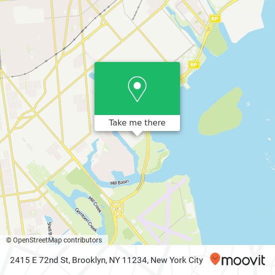 Mapa de 2415 E 72nd St, Brooklyn, NY 11234
