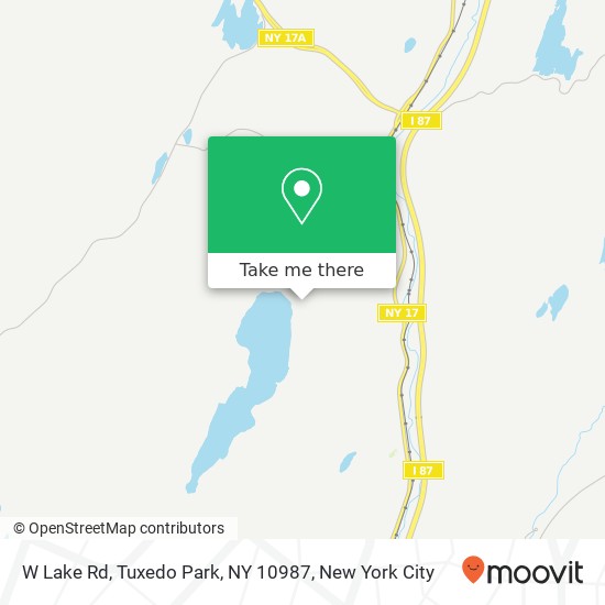 Mapa de W Lake Rd, Tuxedo Park, NY 10987
