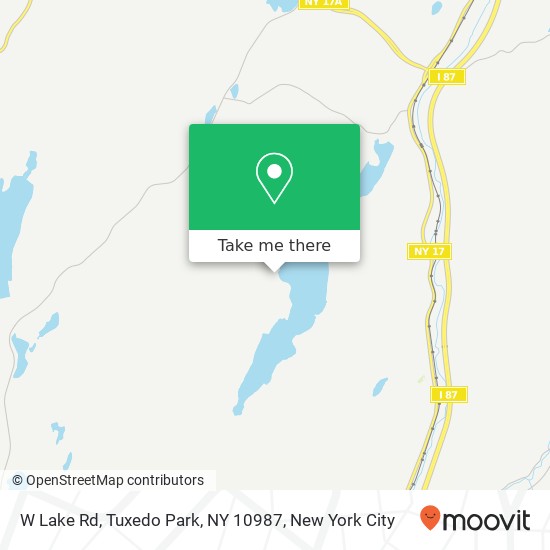 Mapa de W Lake Rd, Tuxedo Park, NY 10987