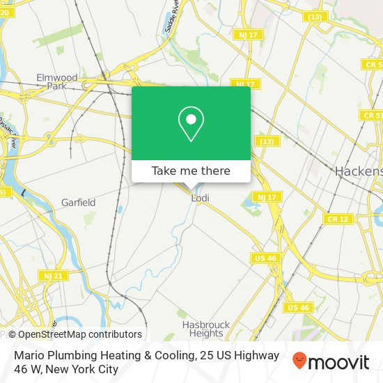 Mario Plumbing Heating & Cooling, 25 US Highway 46 W map