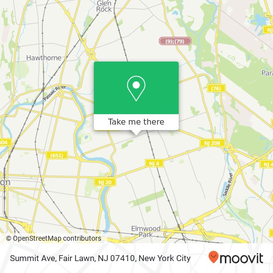 Mapa de Summit Ave, Fair Lawn, NJ 07410