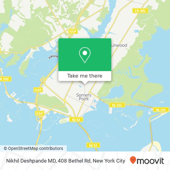 Mapa de Nikhil Deshpande MD, 408 Bethel Rd