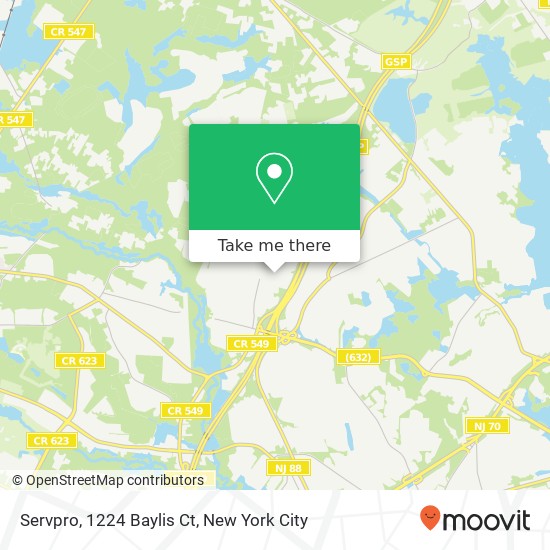 Mapa de Servpro, 1224 Baylis Ct