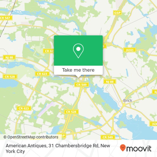 Mapa de American Antiques, 31 Chambersbridge Rd