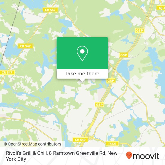 Mapa de Rivoli's Grill & Chill, 8 Ramtown Greenville Rd