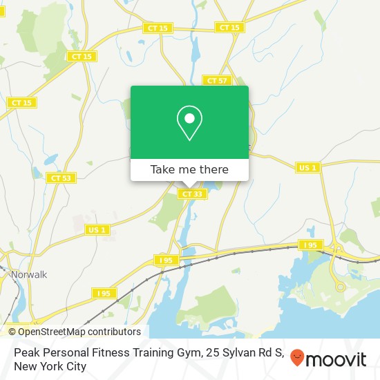 Peak Personal Fitness Training Gym, 25 Sylvan Rd S map