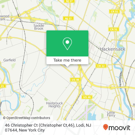 Mapa de 46 Christopher Ct (Christopher Ct,46), Lodi, NJ 07644