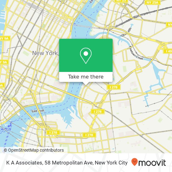 K A Associates, 58 Metropolitan Ave map