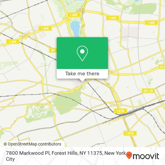 7800 Markwood Pl, Forest Hills, NY 11375 map