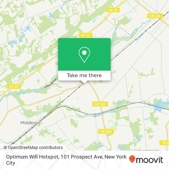 Mapa de Optimum Wifi Hotspot, 101 Prospect Ave