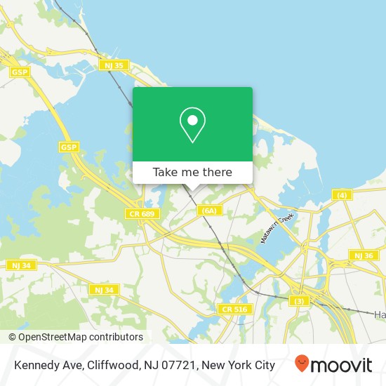 Mapa de Kennedy Ave, Cliffwood, NJ 07721