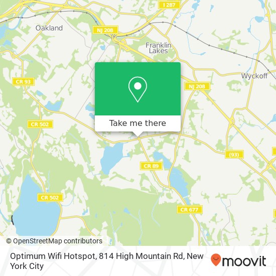 Mapa de Optimum Wifi Hotspot, 814 High Mountain Rd