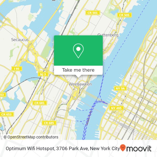 Mapa de Optimum Wifi Hotspot, 3706 Park Ave