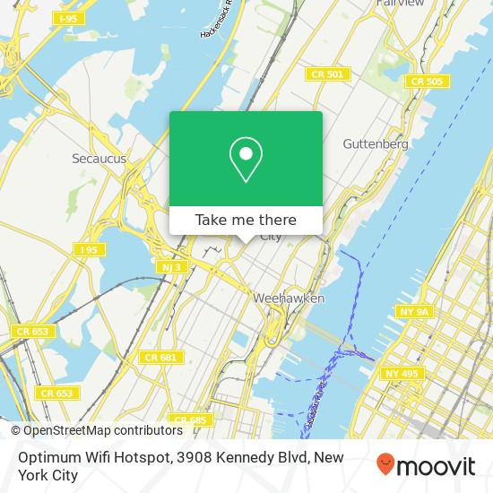 Mapa de Optimum Wifi Hotspot, 3908 Kennedy Blvd