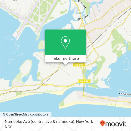 Mapa de Nameoke Ave (central ave & nameoke), Far Rockaway, NY 11691