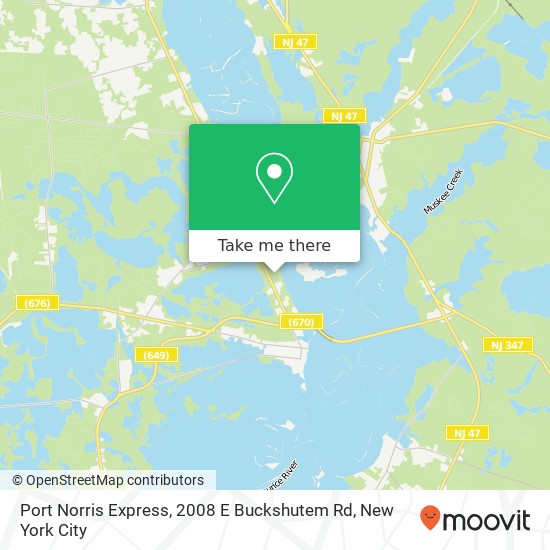 Mapa de Port Norris Express, 2008 E Buckshutem Rd