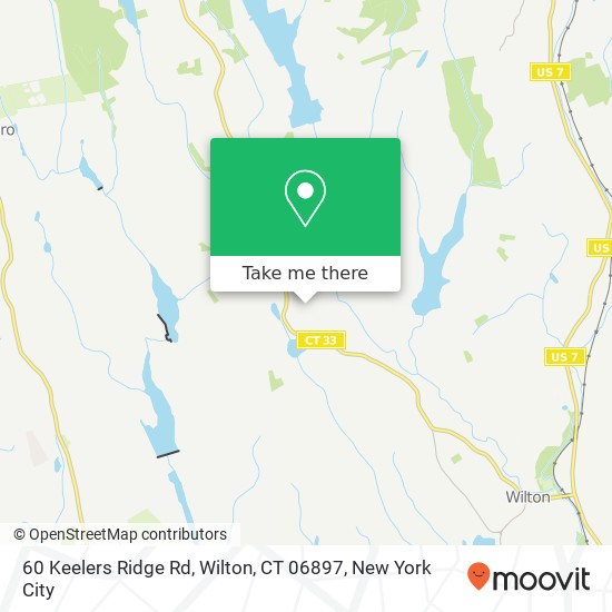Mapa de 60 Keelers Ridge Rd, Wilton, CT 06897