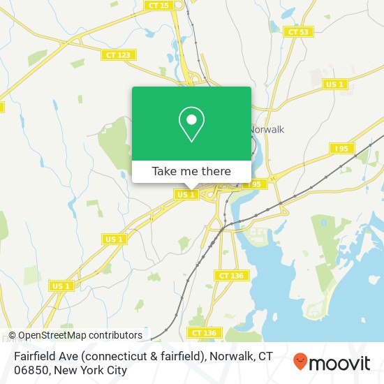 Mapa de Fairfield Ave (connecticut & fairfield), Norwalk, CT 06850