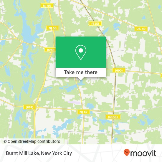 Burnt Mill Lake map