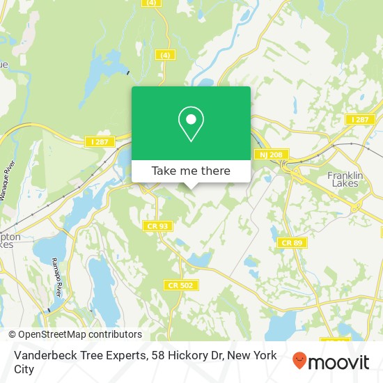 Mapa de Vanderbeck Tree Experts, 58 Hickory Dr