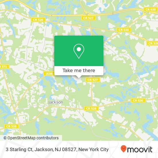 Mapa de 3 Starling Ct, Jackson, NJ 08527
