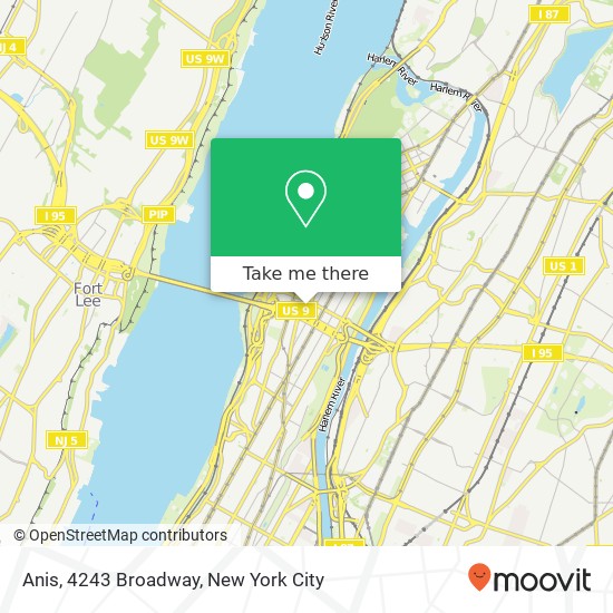 Anis, 4243 Broadway map