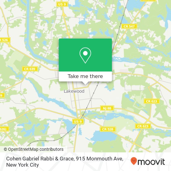 Mapa de Cohen Gabriel Rabbi & Grace, 915 Monmouth Ave