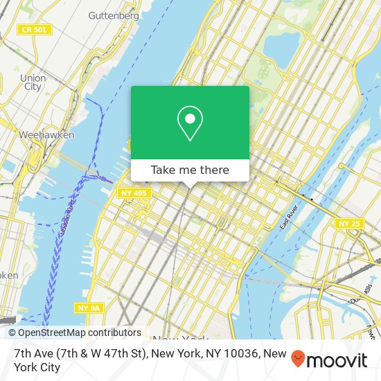 Mapa de 7th Ave (7th & W 47th St), New York, NY 10036