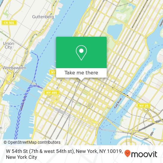 Mapa de W 54th St (7th & west 54th st), New York, NY 10019