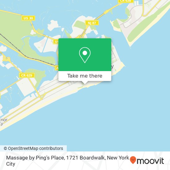 Massage by Ping's Place, 1721 Boardwalk map