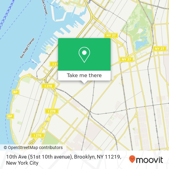 10th Ave (51st 10th avenue), Brooklyn, NY 11219 map