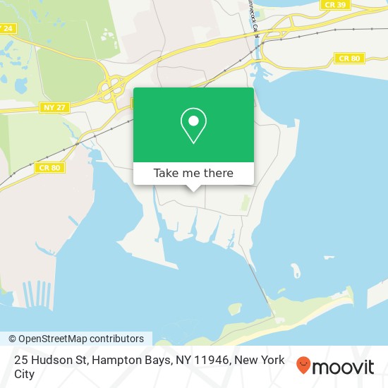 Mapa de 25 Hudson St, Hampton Bays, NY 11946