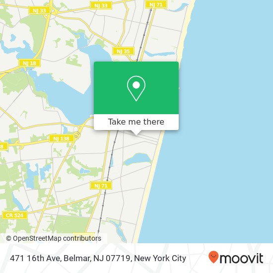 Mapa de 471 16th Ave, Belmar, NJ 07719