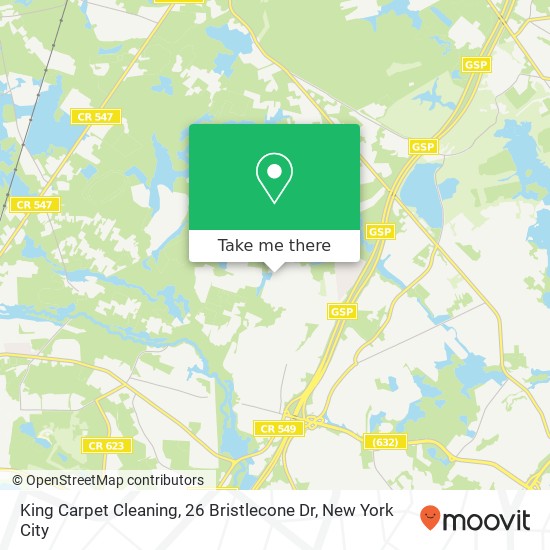 King Carpet Cleaning, 26 Bristlecone Dr map