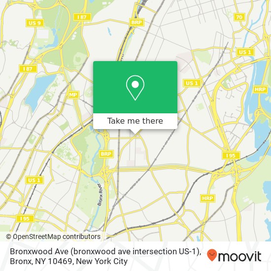 Bronxwood Ave (bronxwood ave intersection US-1), Bronx, NY 10469 map