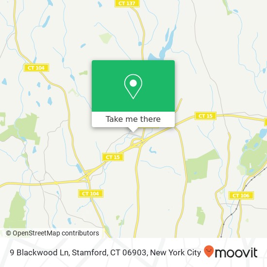 Mapa de 9 Blackwood Ln, Stamford, CT 06903