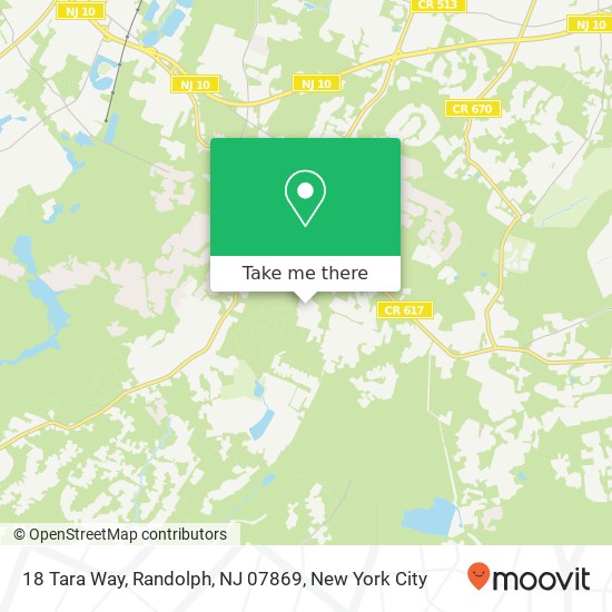 Mapa de 18 Tara Way, Randolph, NJ 07869