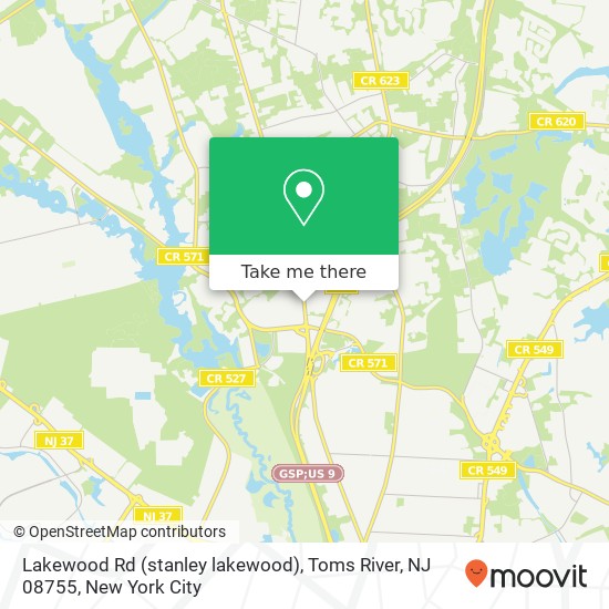 Mapa de Lakewood Rd (stanley lakewood), Toms River, NJ 08755