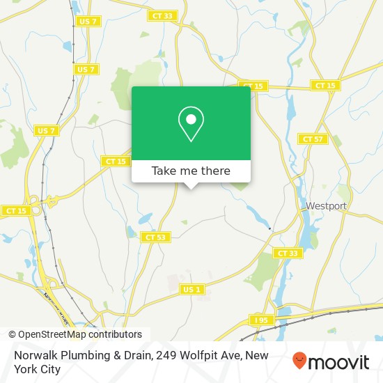 Mapa de Norwalk Plumbing & Drain, 249 Wolfpit Ave