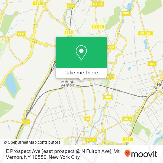 Mapa de E Prospect Ave (east prospect @ N Fulton Ave), Mt Vernon, NY 10550