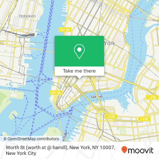 Worth St (worth st @ hamill), New York, NY 10007 map