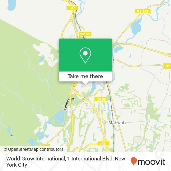Mapa de World Grow International, 1 International Blvd
